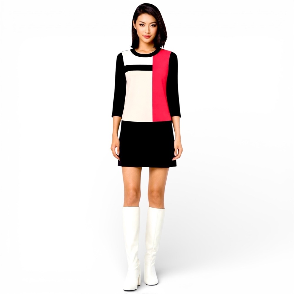 NWT Kate Spade Go Fly A Kite Colorblock Shift Dress Sz 00 Mondrian Mod 60s Style